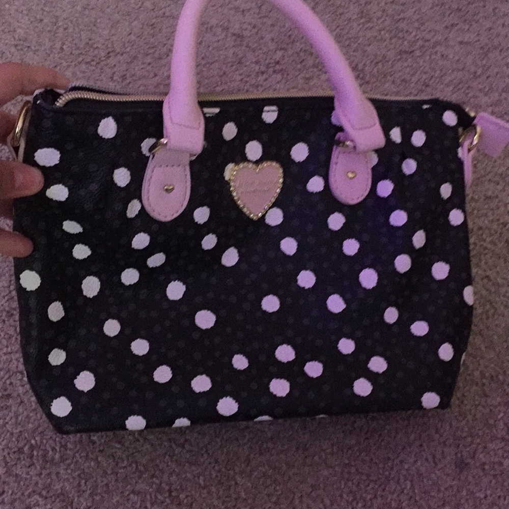Cute half white half black cow print purse